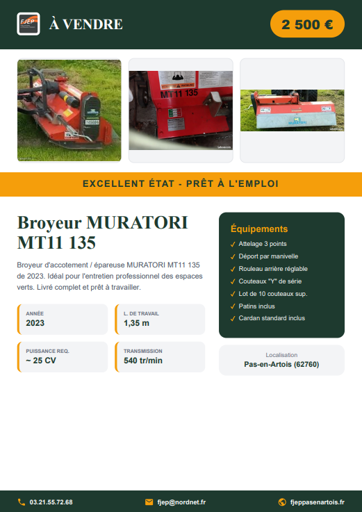 🚜 MATÉRIEL DISPONIBLE À LA VENTE 🚜